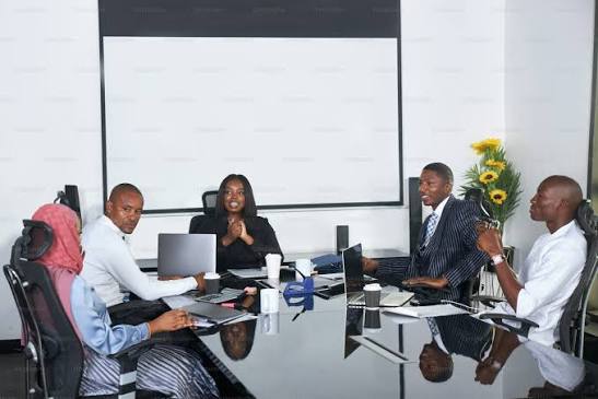 Team meeting around a boardroom table