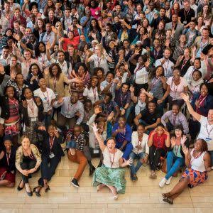Large group photo from a networking gathering