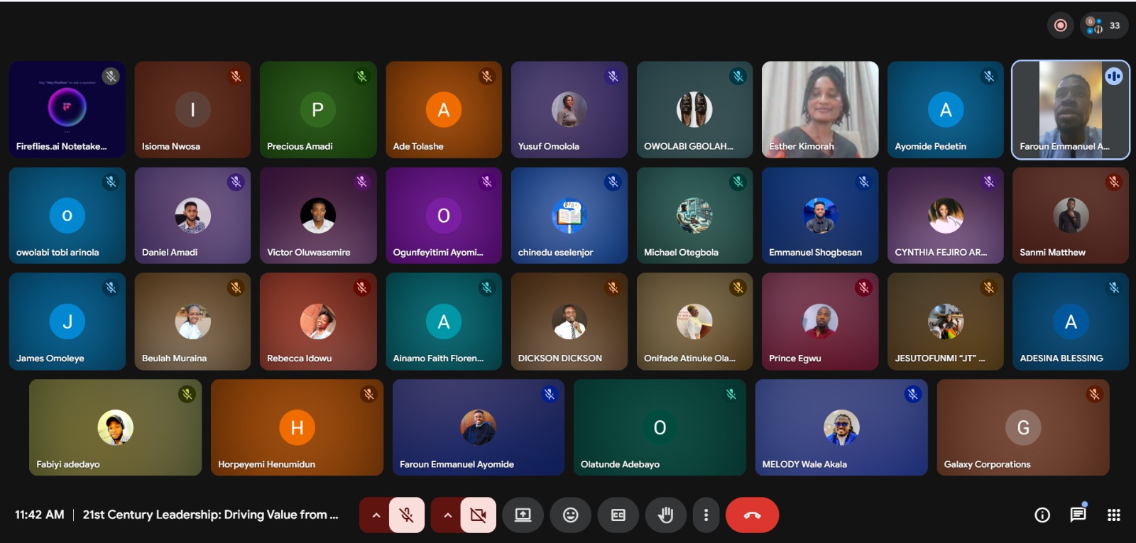Professional attending an exclusive Galaxy Chambers webinar